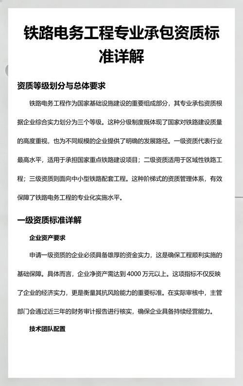铁路电务工程专业承包资质标准详解 专业承包资质全解读